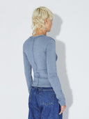 Blauw geribde longsleeve stella