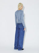 Blauw geribde longsleeve stella