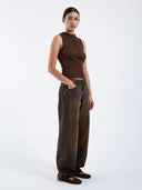Wide leg jeans hill jet brown used 32