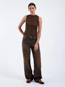 Wide leg jeans hill jet brown used 32