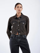 Donkerbruine spijkerjas becky jacket