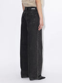 Donkergrijze wide leg jeans hill low relaxed