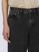 Donkergrijze wide leg jeans hill low relaxed