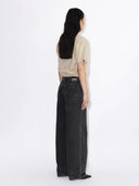Donkergrijze wide leg jeans hill low relaxed