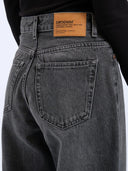 Donkergrijze wide-leg jeans donna