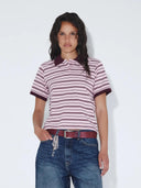 Roze gestreepte polo jade