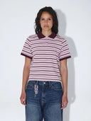 Roze gestreepte polo jade
