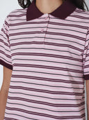 Roze gestreepte polo jade