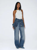 Straight leg jeans donna high relaxed