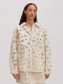 Beige blouse met broderie anisha