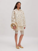 Beige blouse met broderie anisha