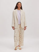 Beige jeans met broderie tabea