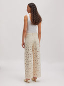 Beige jeans met broderie tabea