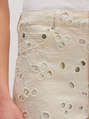 Beige jeans met broderie tabea