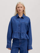 Blauwe denim blouse bibi
