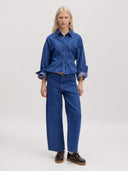 Blauwe denim blouse bibi