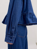 Blauwe denim blouse bibi