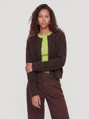 Bruin gebreid vest iliana