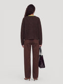 Bruin gebreid vest iliana