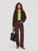 Bruin gebreid vest iliana