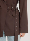 Bruine blazer met ceintuur alaula