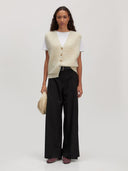 Ecru gebreid gilet yuna