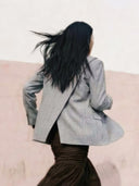 Lichtgrijze oversized blazer kelani
