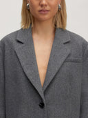 Grijze wolmix blazer camella