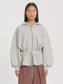 Lichtgrijs sweatvest ulima peplum hoodie
