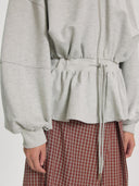 Lichtgrijs sweatvest ulima peplum hoodie