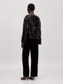 Zwarte top met pailletten xavia