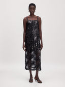 Zwarte midi jurk madalina