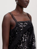 Zwarte midi jurk madalina