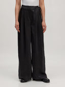 Zwarte pantalon met strikceintuur katie