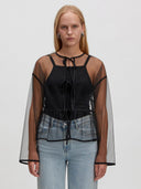 Zwarte transparante top cathy