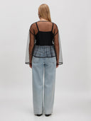 Zwarte transparante top cathy