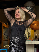 Zwarte glitter top eurasia