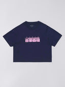 Donkerblauw cropped t-shirt w' ongaku