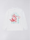 Witte oversized longsleeve met backprint emc on tour
