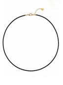 Fijne korte ketting met mini edelsteentjes zwart