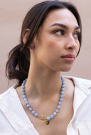 Gemstone ketting licht blauw