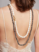 Witte lange gemstone ketting