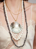 Witte lange gemstone ketting