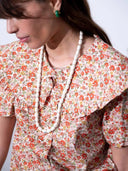 Witte lange gemstone ketting