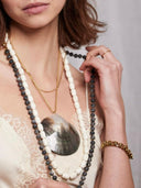 Witte lange gemstone ketting