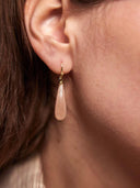 Oorbellen met warm roze gemstone pegel (3.6cm)