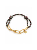 Armband met touw en gouden schakels marrakech