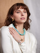 Lichtblauw gemstone armbandje