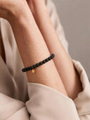 Armbandje met gemstone balletjes zwart