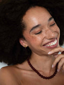 Gehamerde oorstekertjes met gemstone (1.2cm)